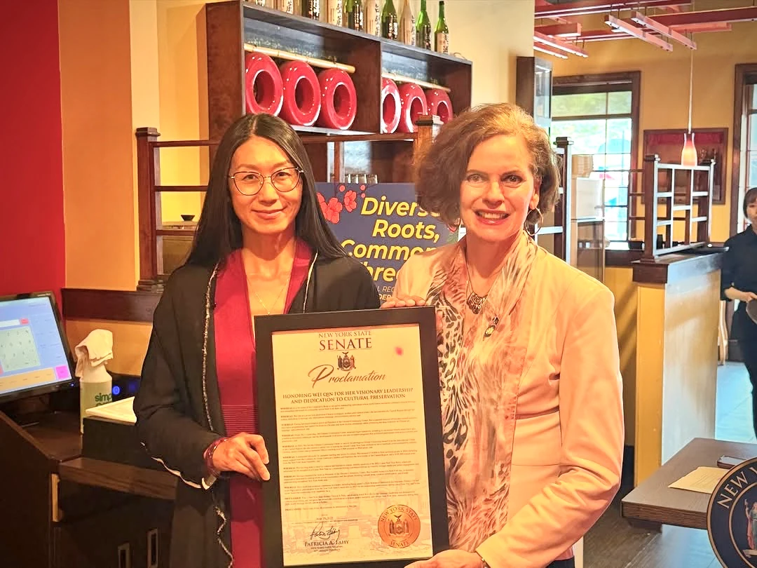 Wei Qin honored by Senator Patricia Fahy